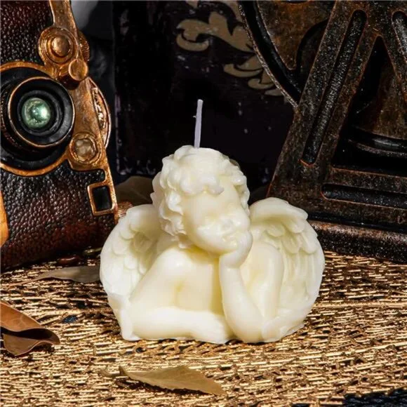 2 Piece Angel Soy Scented Candle Set Vegan Wax Home Decor - Picture 2 of 7